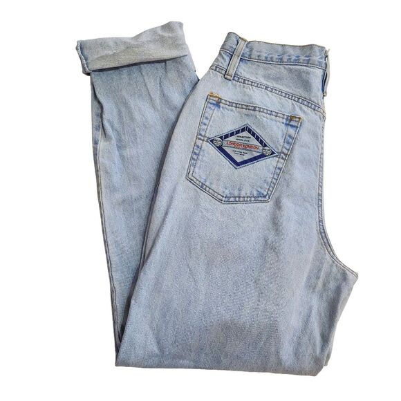 London London Vintage 90s Tapered Denim Jeans Rolled Cuff High Rise UK14/US 10 - Picture 7 of 10